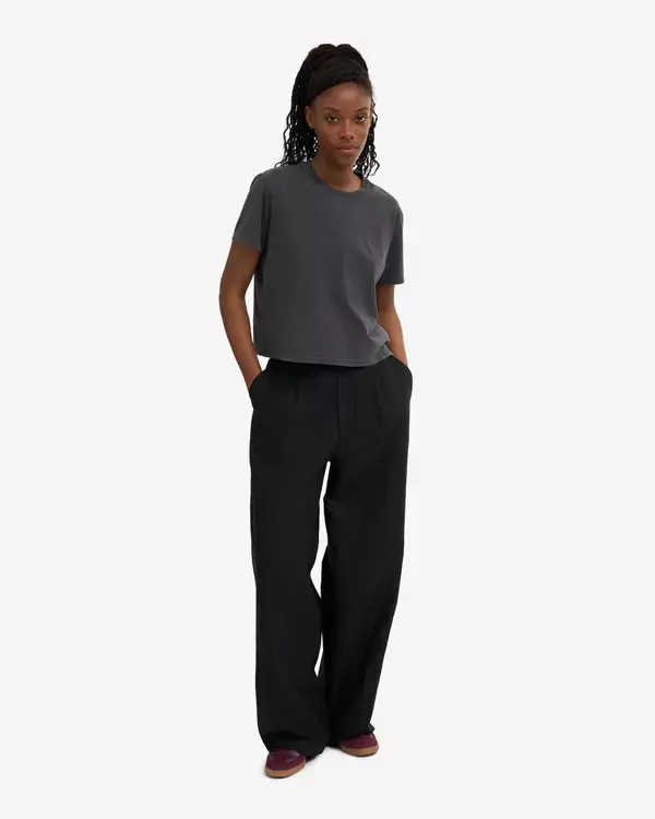Colorful Standard Organic Boxy Crop T-Shirt Faded Black Damen T-Shirt schwarz